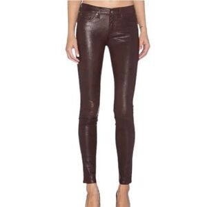 Rag & Bone Burgundy Lamb Leather Skinny Pants Size 23
